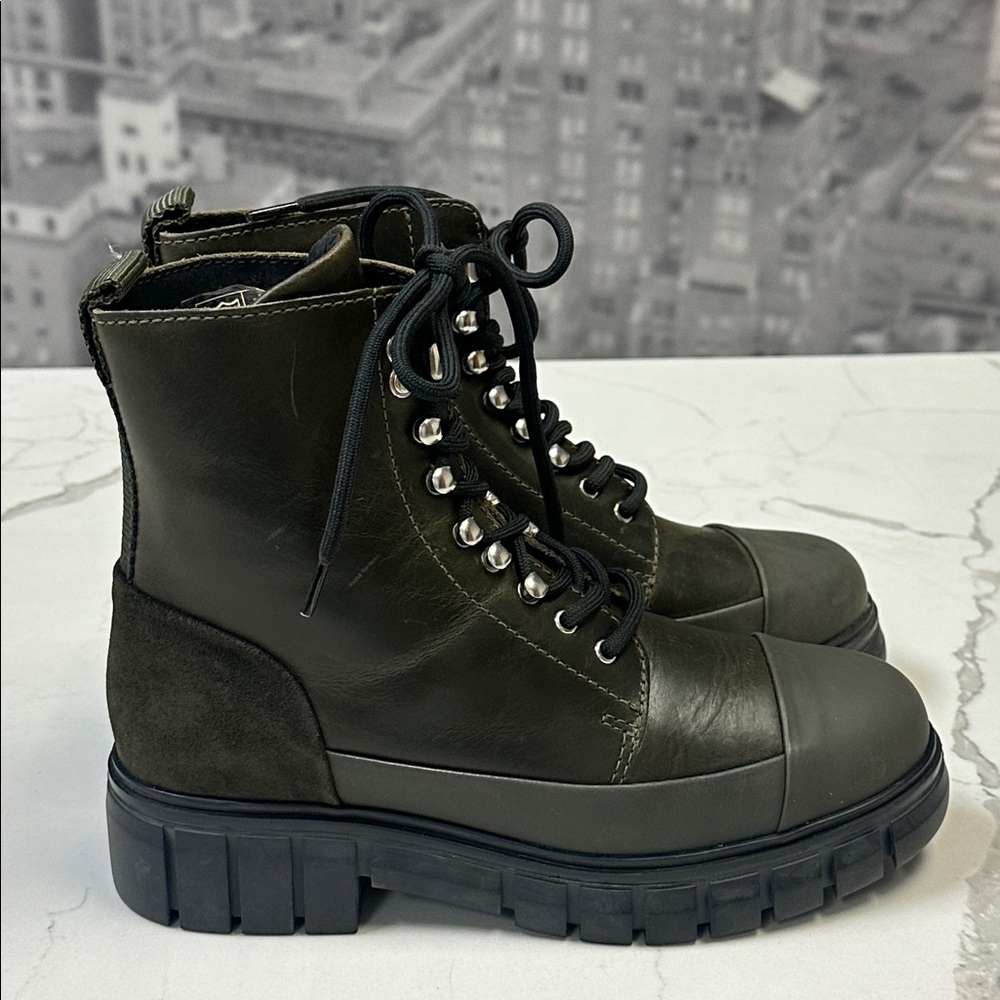 New Anthropologie x Shoe The Bear Rebel Lace-Up Boots Green EU 37 / US 6.5 NWOB